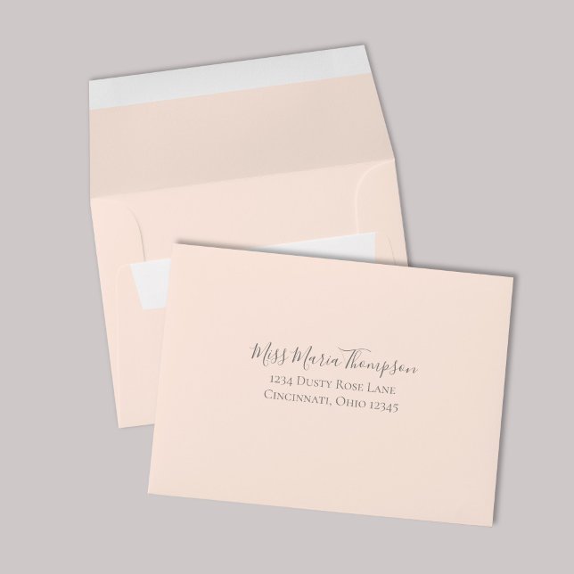 Blush Pink Script Wedding RSVP Envelope (Elegant blush pink RSVP envelope with modern script for a soft, romantic wedding suite.)