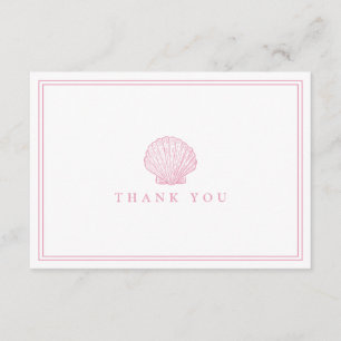 Blush Pink Seashell Wedding Thank You Card