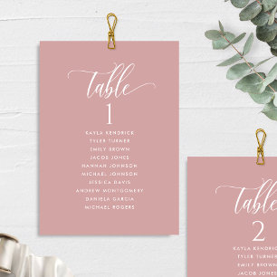 Blush Pink, Seating Plan Cards with Guest Names