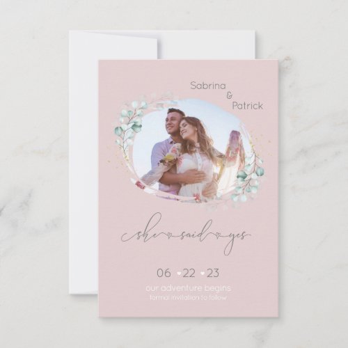 Blush Pink She Said Yes Photo Save The Date
