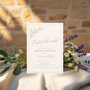 Blush pink Shes Fresh Off the Market Bridal Shower Invitation