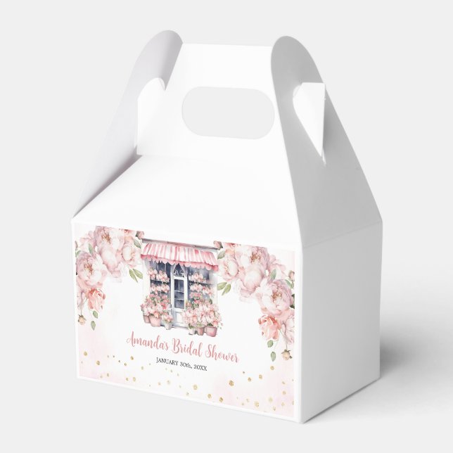 Blush Pink She's Off The Market Bridal Shower Favor Boxes (Front Side)