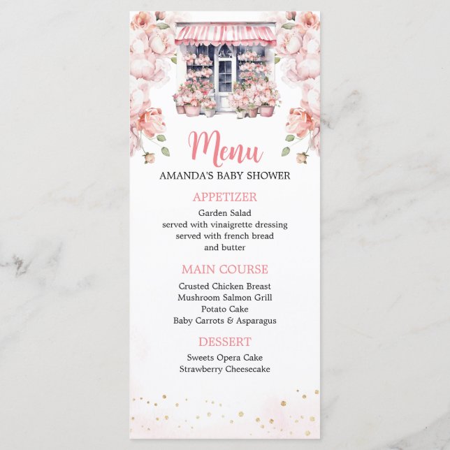 Blush Pink She's Off The Market Bridal Shower Menu | Zazzle