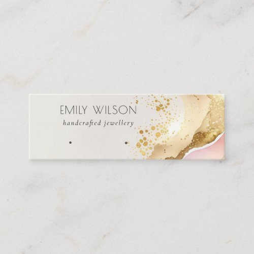 Blush Pink Shiny Glitter Texture Earring Display Mini Business Card