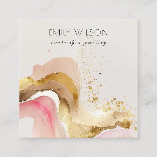 Blush Pink Shiny Glitter Texture Earring Display Square Business Card