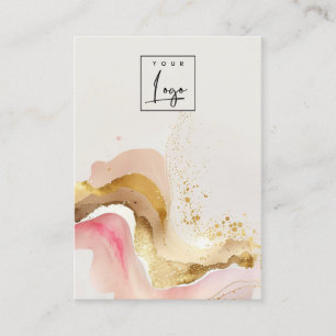 Blush Pink Shiny Logo Blank Jewelry Display Business Card