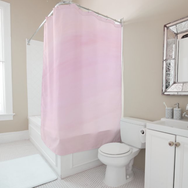 Blush Pink Shower Curtain (In Situ)