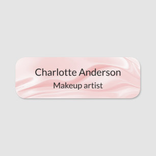 Blush pink silk satin elegant business name tag