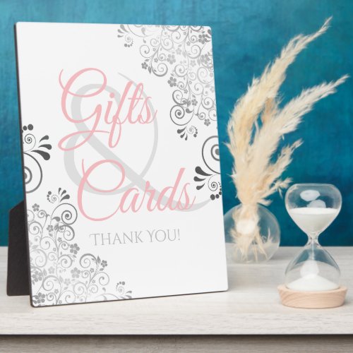 Blush Pink Silver Frills Wedding Gifts  Cards  Plaque