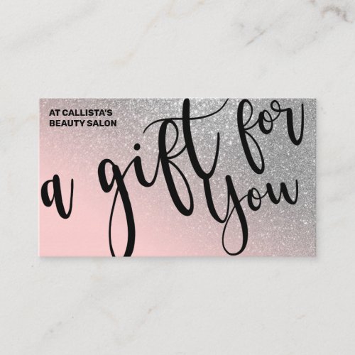 Blush Pink Silver Glitter Gift Certificate