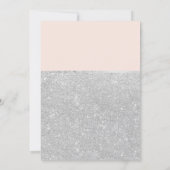 Blush pink silver glitter typography Sweet Sixteen Invitation (Back)