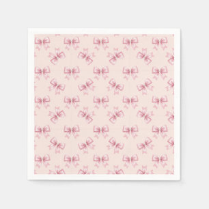 Blush Pink Simple Bow Toss Pattern Napkins