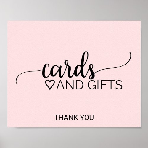 Blush Pink Simple Calligraphy Cards and Gifts Sign