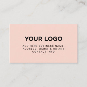 Blush Pink Simple Company Logo Business Card
