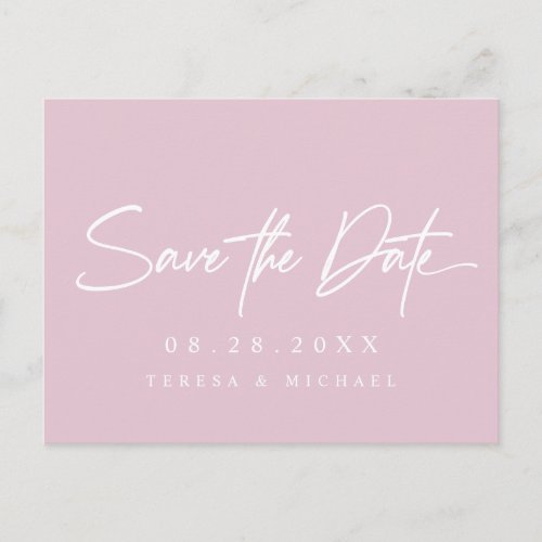 Blush pink Simple Custom Engagement Wedding Postcard