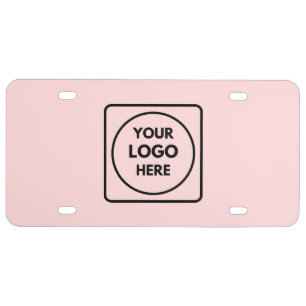 Blush Pink Simple Custom Professional Logo License Plate
