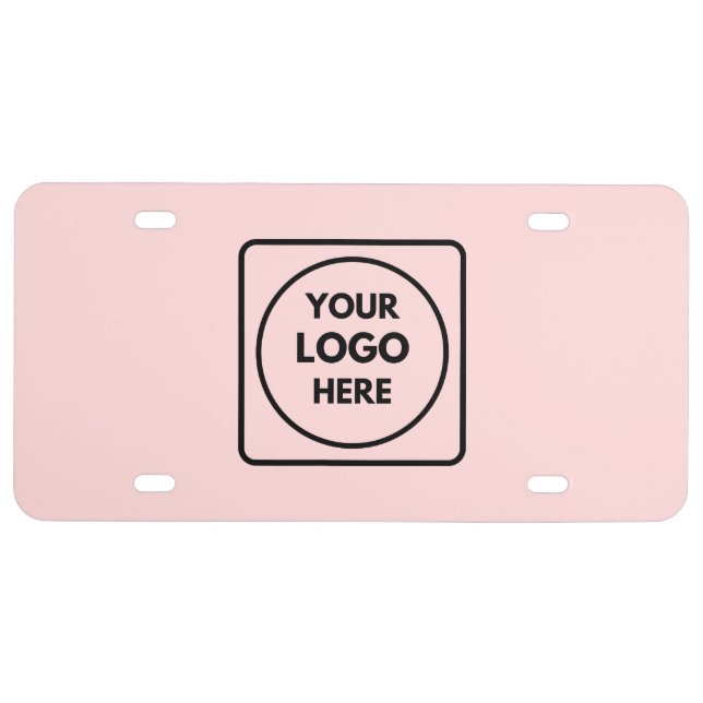 Blush Pink Simple | Custom Professional Logo  License Plate (Front)
