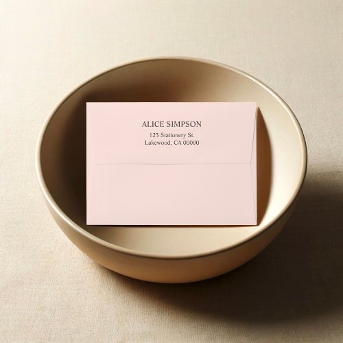 Blush Pink Simple Elegant Envelope