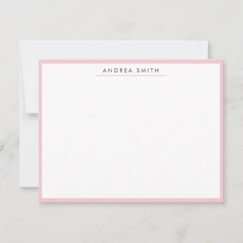 Blush Pink Simple Line Modern Stylish Minimalist Note Card
