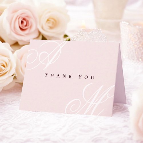 Blush Pink Simple Minimal Wedding Thank You