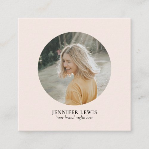 Blush Pink Simple Modern Photo Social Media Square Business Card