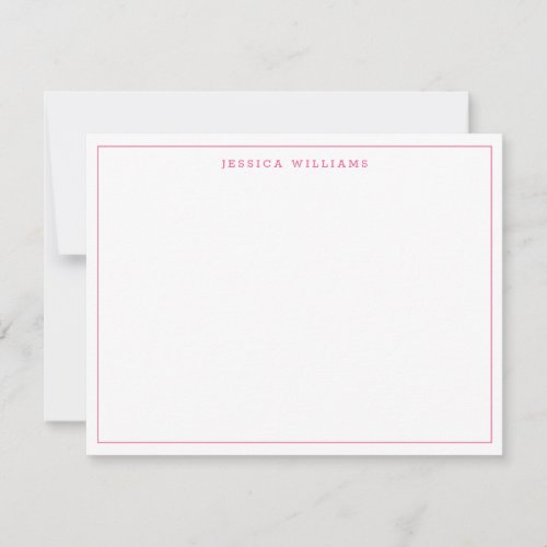 Blush Pink Simple Modern Professional Thin Border Note Card