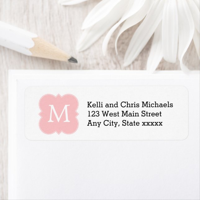 Blush Pink Simple Monogram Elegant Label (Insitu)