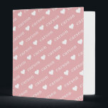 Blush Pink Simple Personalized Repeating Name 3 Ring Binder<br><div class="desc">This simple repeating name 3 ring binder is modern cool. Great gift for kids,  teens and adults. Easily update background colors to match your style. Click the edit button to customize this design.</div>