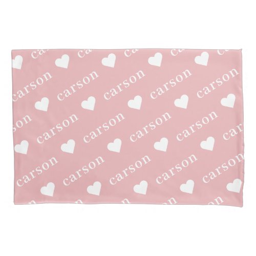 Blush Pink Simple Personalized Repeating Name Pillow Case