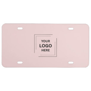 Blush Pink Simple Professional Business Logo  License Plate