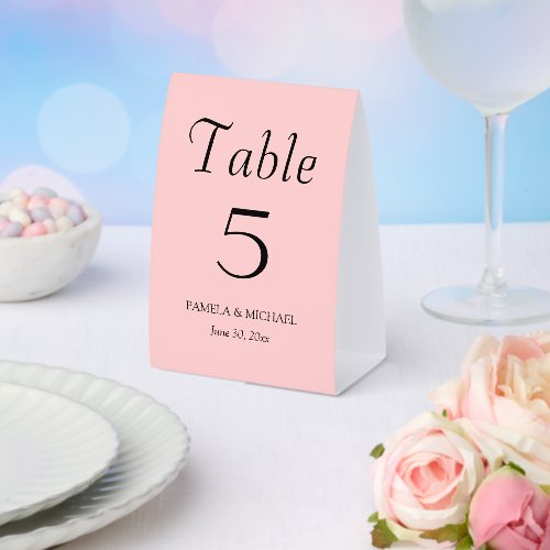 Blush Pink Simple Style Wedding Paper Table Tent