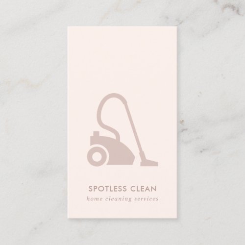 BLUSH PINK SIMPLE VACUUM CLEANER CLEANING SERVICE BUSINESS CARD