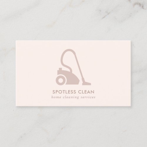 BLUSH PINK SIMPLE VACUUM CLEANER CLEANING SERVICE BUSINESS CARD