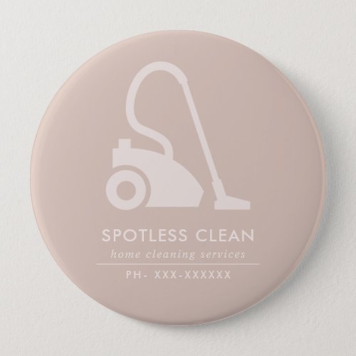 BLUSH PINK SIMPLE VACUUM CLEANER CLEANING SERVICE BUTTON