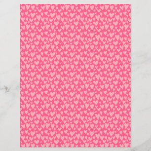 Blush Pink Small Hearts Red Scrapbook Paper