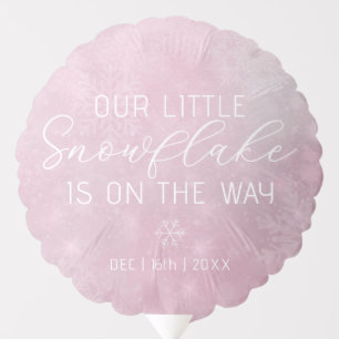 Blush Pink Snowflake Baby Shower Balloon