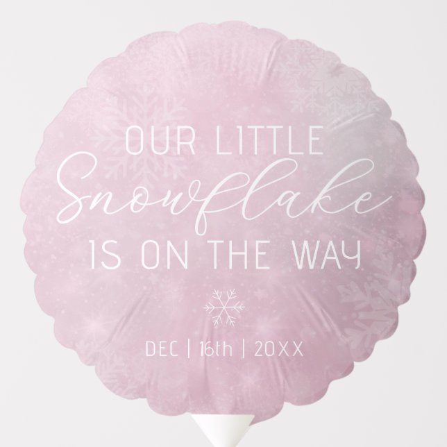 Blush Pink Snowflake Baby Shower Balloon (Front)