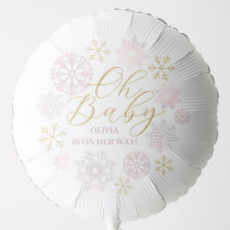 Blush Pink Snowflake Baby Shower Balloon