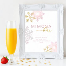 Blush Pink Snowflake Mimosa Bar Sign