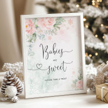 Blush pink snowflakes Babies are sweet Poster