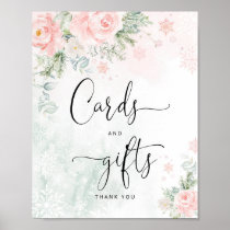 Blush pink snowflakes Cards and gifts Poster