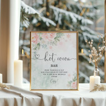 Blush Pink Snowflakes Hot cocoa bar Poster