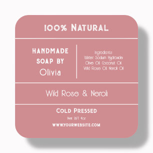 Blush Pink   Soap Ingredient Product Labels
