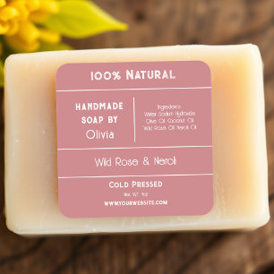 Blush Pink Soap Ingredient Product Labels