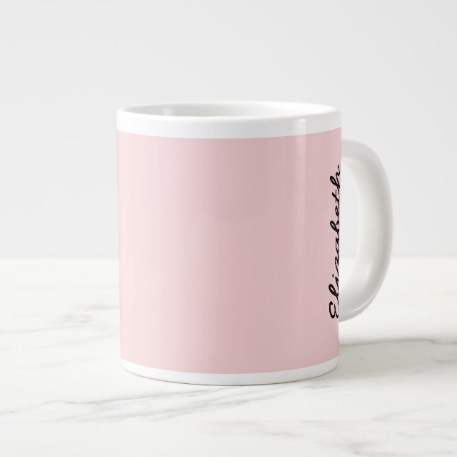 Blush Pink Solid Color Giant Coffee Mug (Front Right)