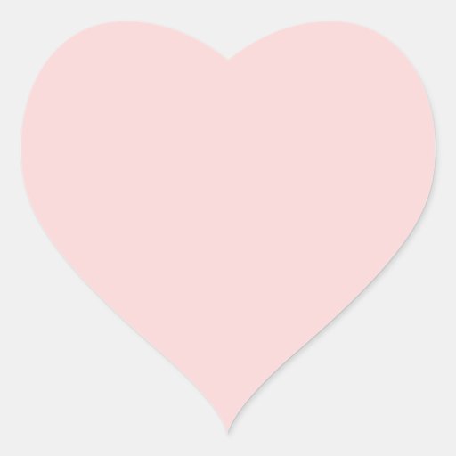 Blush Pink Solid Color Heart Sticker | Zazzle