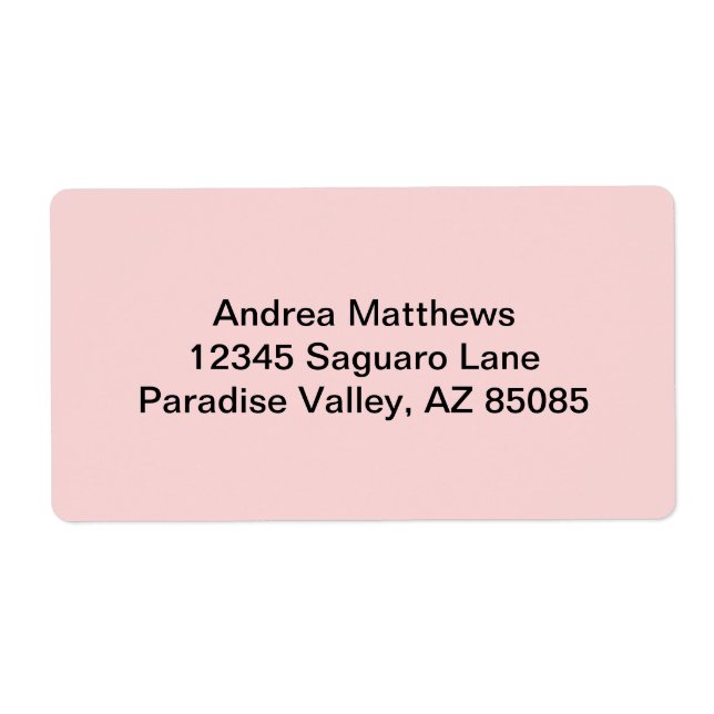Blush Pink Solid Color Label (Front)