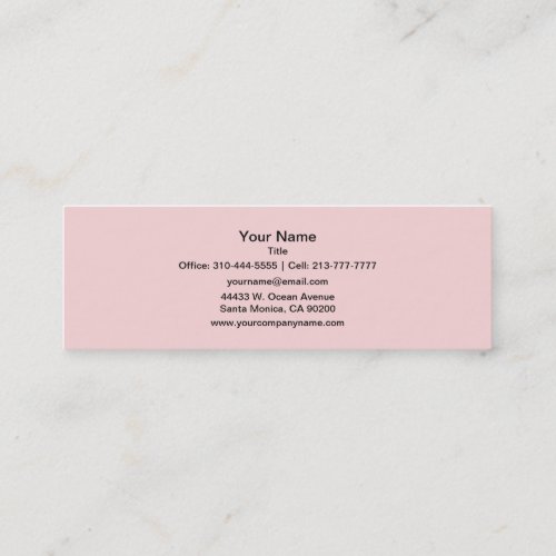 Blush Pink Solid Color Mini Business Card
