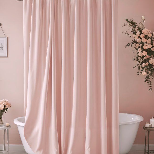 Blush Pink Solid Color Shower Curtain (Creator Uploaded)