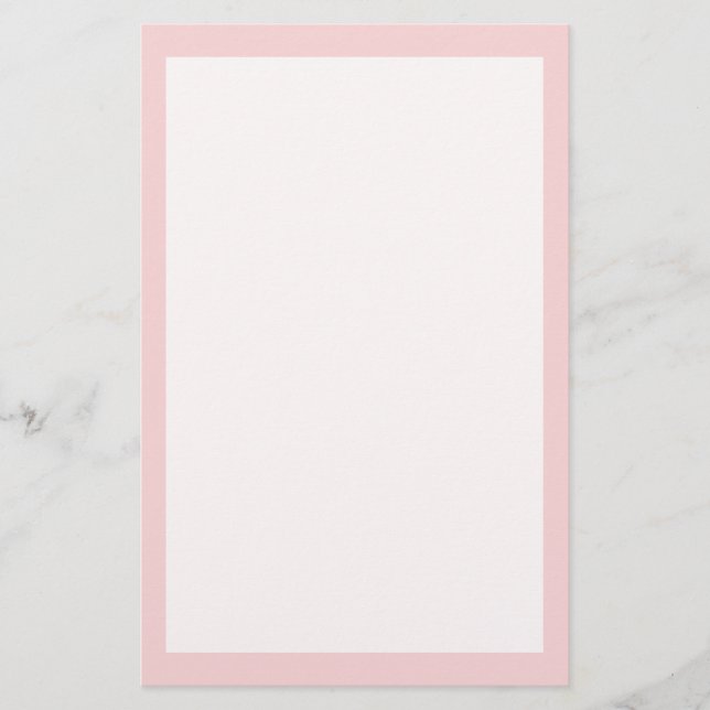 Blush Pink Solid Color Stationery (Front)